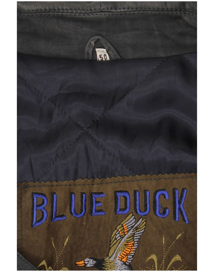 Blue Duck Herre Læderfrakke IT 50 Large Navy Blue