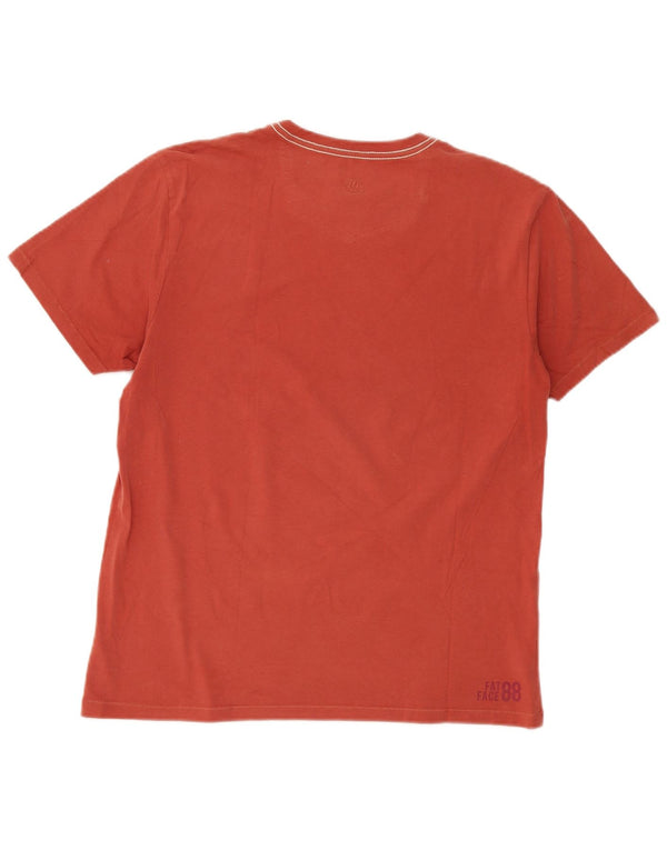 Fat Face Herre grafisk T-shirt Top Medium Rød Bomuld