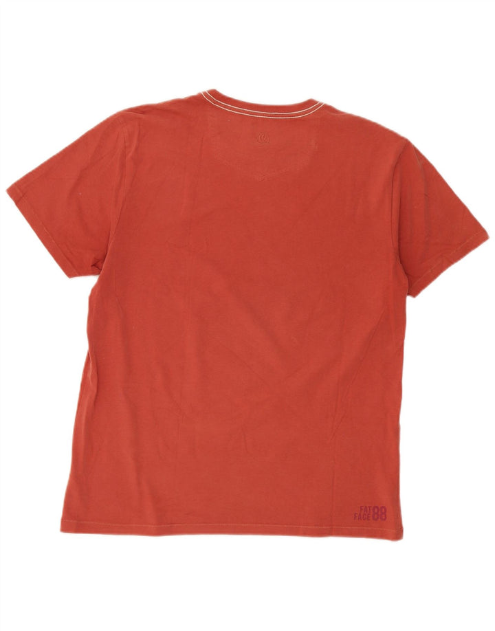 Fat Face Herre grafisk T-shirt Top Medium Rød Bomuld
