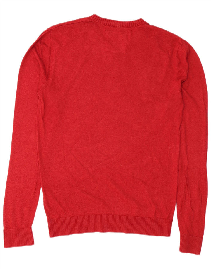 Hollister Herre V-hals sweater Medium Rød Bomuld