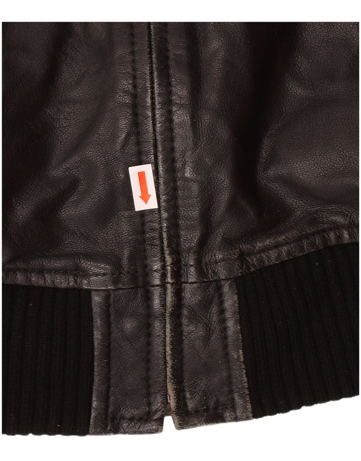 XDYE Dame Læderjakke UK 10 Small Black Læder Biker