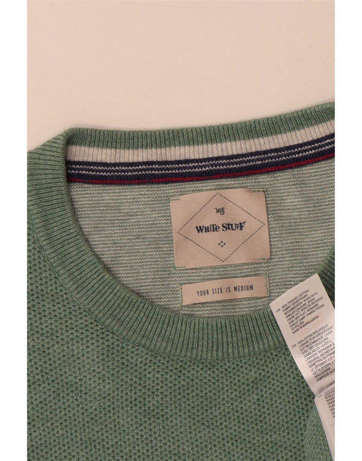 White Stuff Herre Crew Neck Jumper Sweater Medium Green Bomuld