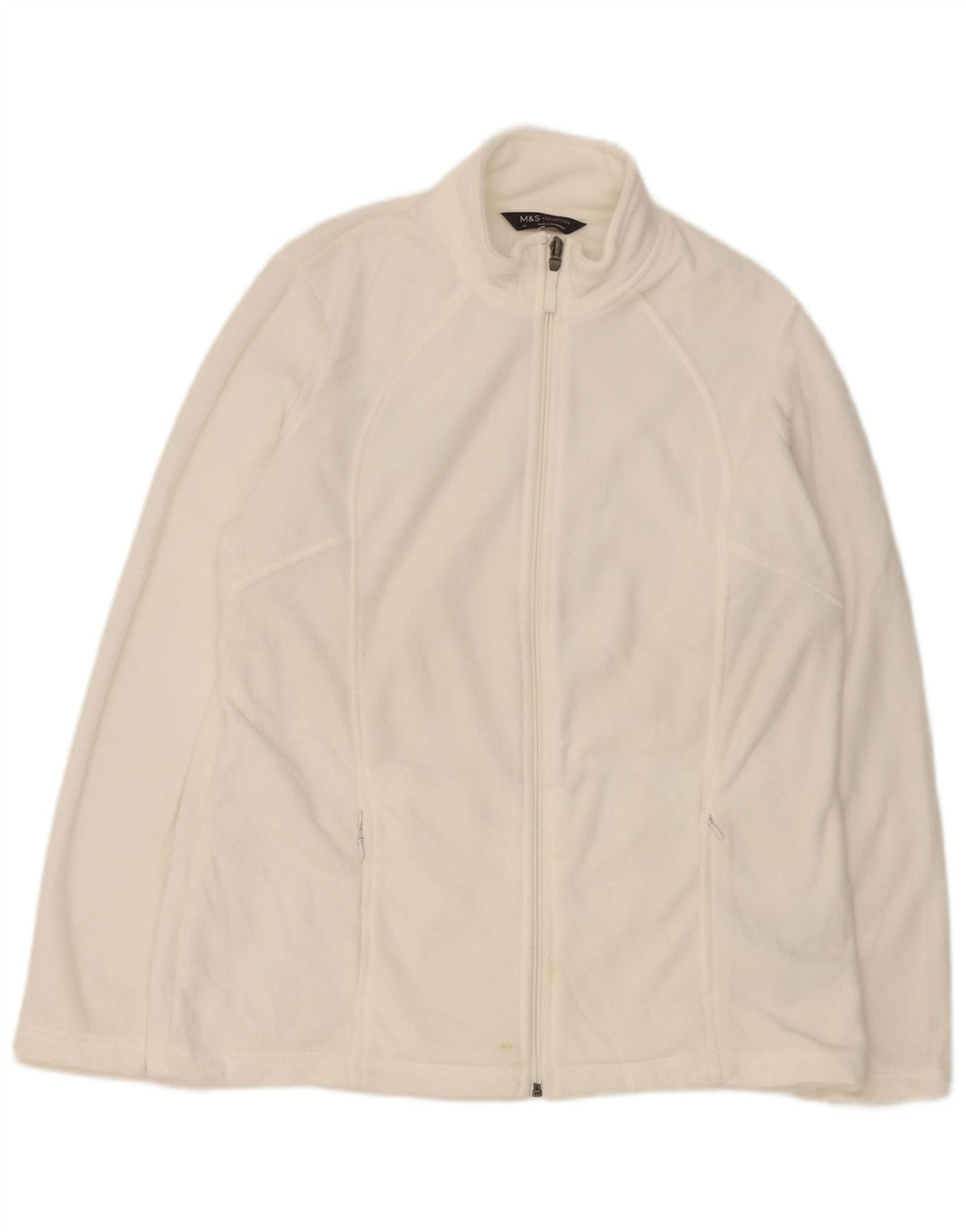 Marks & Spencer Fleecejakke til kvinder UK 16 Stor hvid polyester