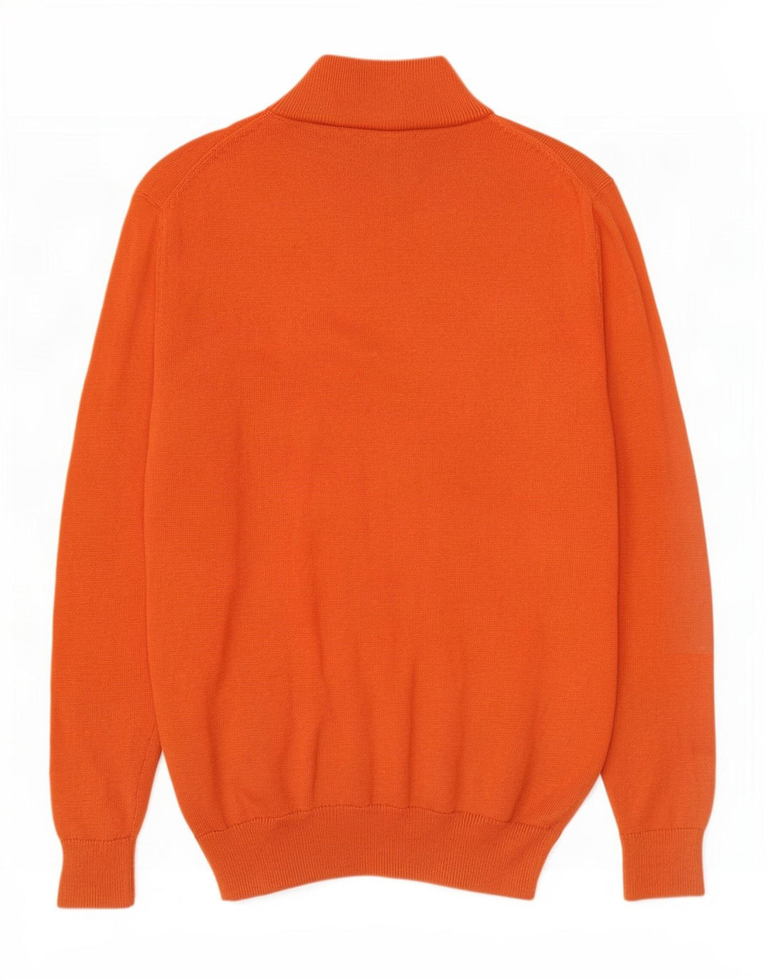 Besætningstøj Herre Zip Neck Jumper Sweater Stor Orange Bomuld