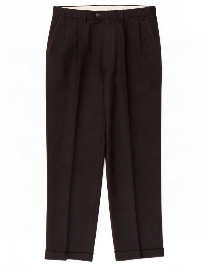 Marks & Spencer Straight Suit Bukser til mænd W36 L31 Marineblå polyester