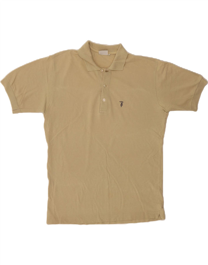 TRUSSARDI Mens Polo Shirt Medium Beige Cotton Vintage Trussardi and Second-Hand Trussardi from Messina Hembry 