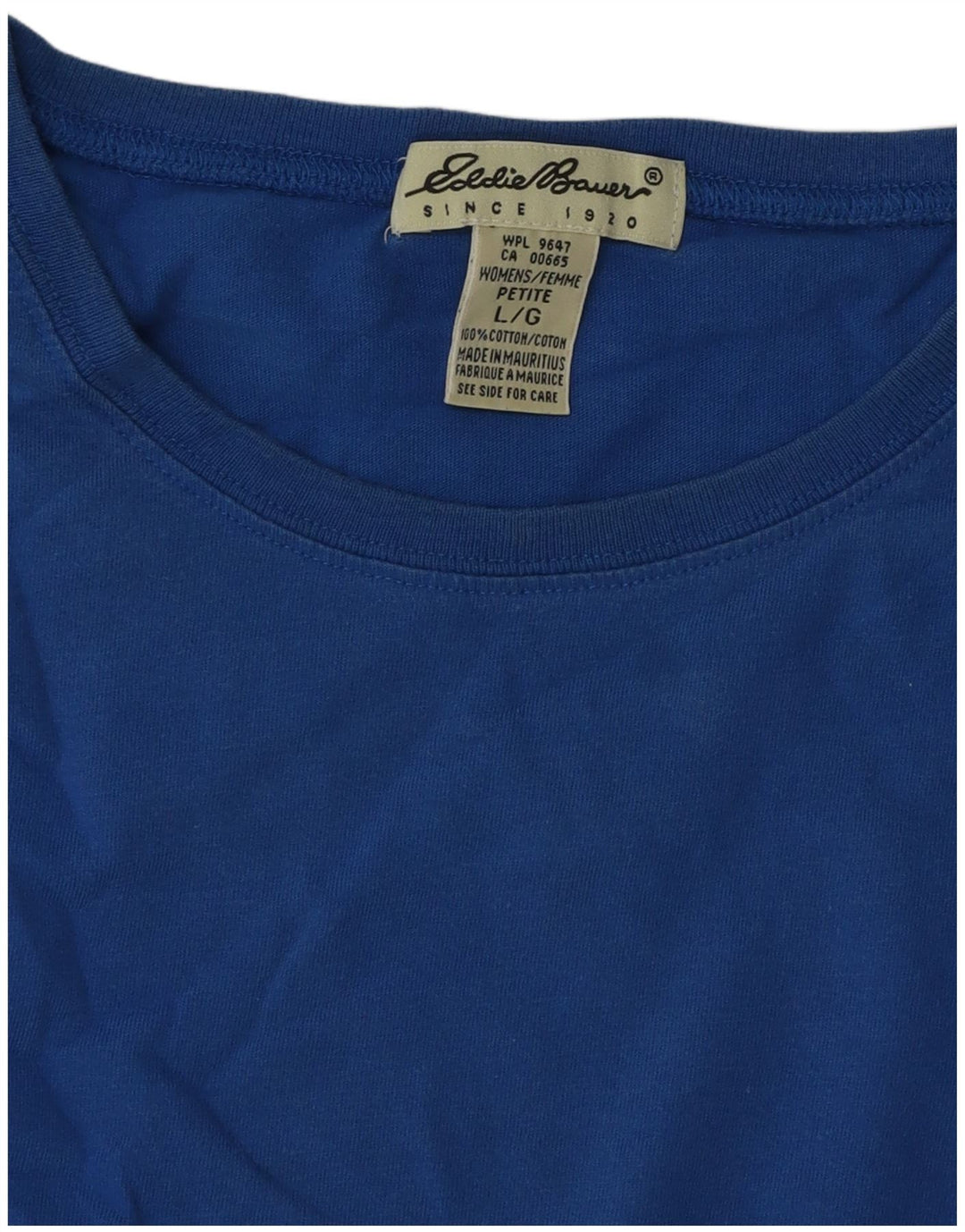 Eddie Bauer Dame Vest Top UK 16 Large Blue Cotton