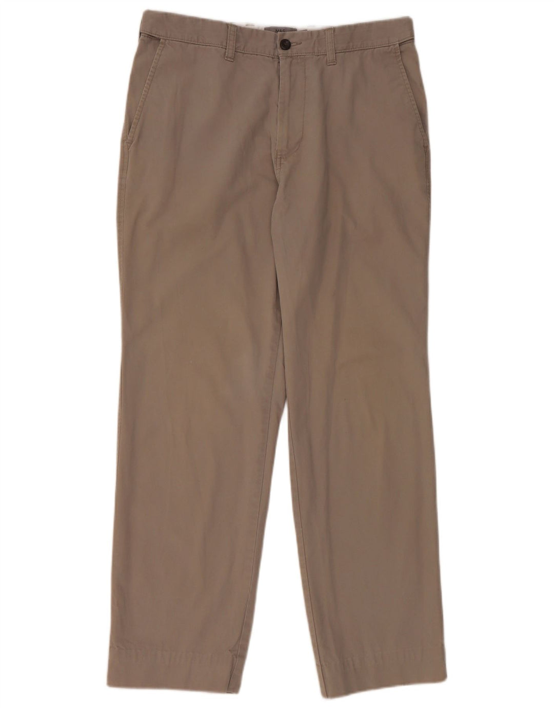 Marks & Spencer Regular Chino Bukser til kvinder W34 L29 Grå Bomuld