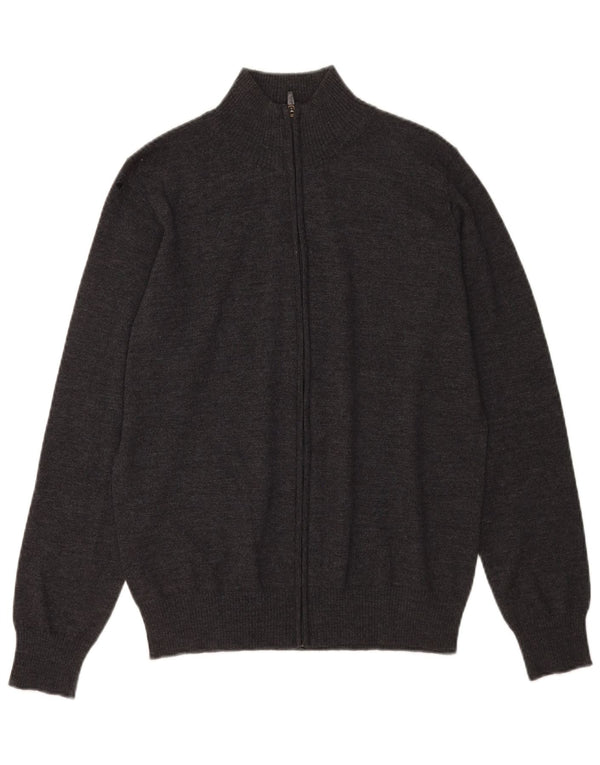 Zara Herre Cardigan Sweater Medium Grey Uld