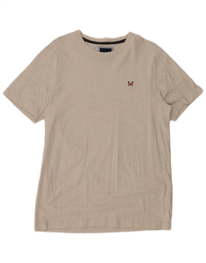 CREW CLOTHING Herre T-Shirt Top Stor Hvid Flecked