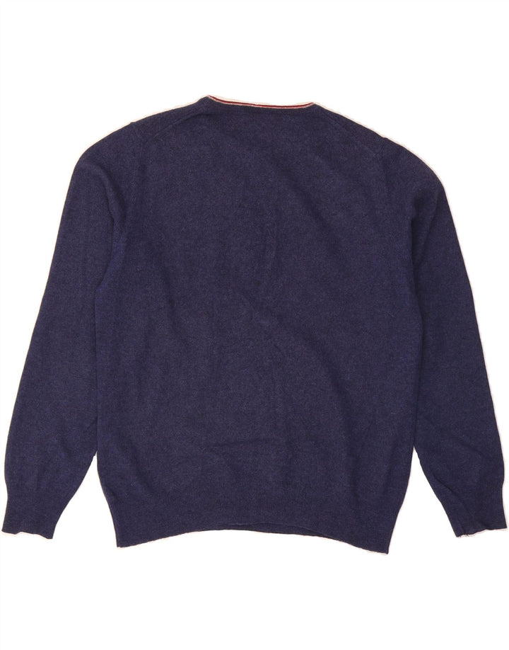 FRED PERRY Womens Crew Neck Jumper Sweater UK 16 Large Navy Blue Wool Vintage Fred Perry and Second-Hand Fred Perry from Messina Hembry 