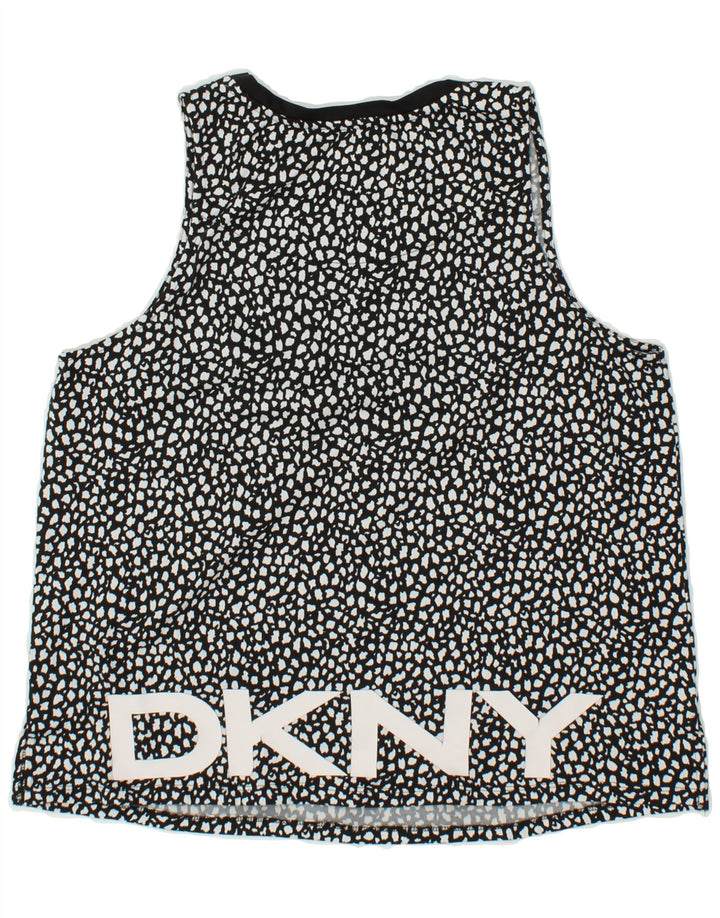 DKNY Womens Graphic Vest Top UK 14 Medium Grey Spotted Polyester Vintage Dkny and Second-Hand Dkny from Messina Hembry 