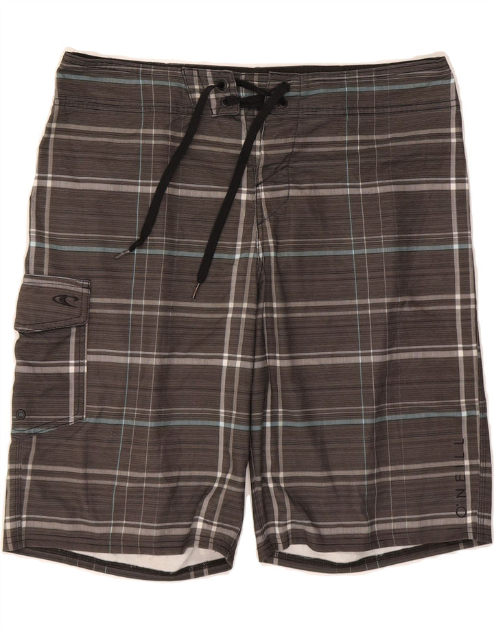 O'NEILL Mens Swimming Shorts Large  Grey Striped Vintage O'Neill and Second-Hand O'Neill from Messina Hembry 