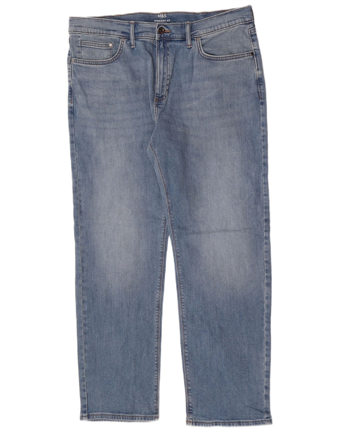 Marks & Spencer Herre Short Straight Jeans W36 L29 Blå Bomuld
