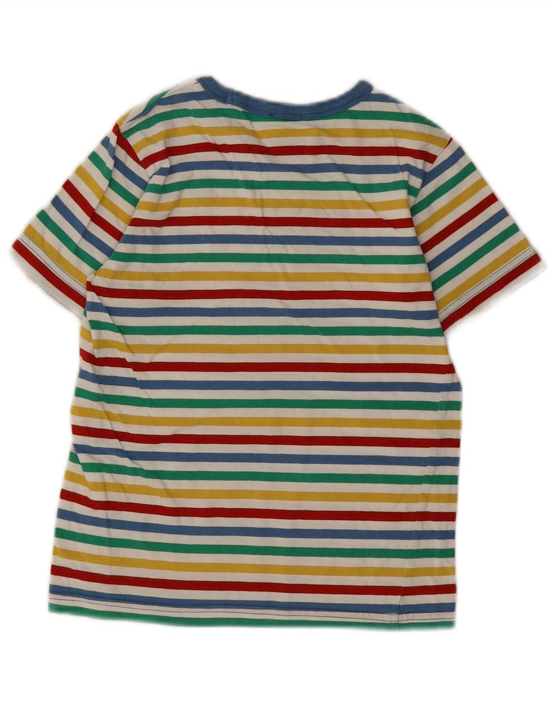 BENETTON Boys T-Shirt Top 7-8 Years Medium Multicoloured Striped Cotton