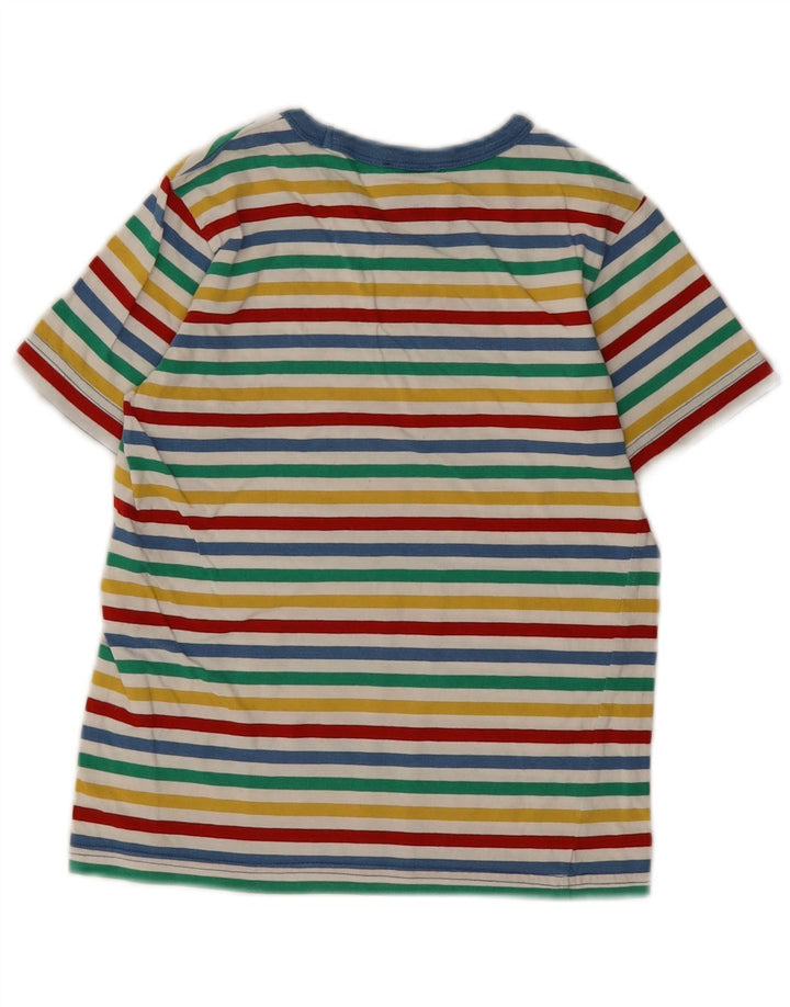 BENETTON Boys T-Shirt Top 7-8 Years Medium Multicoloured Striped Cotton
