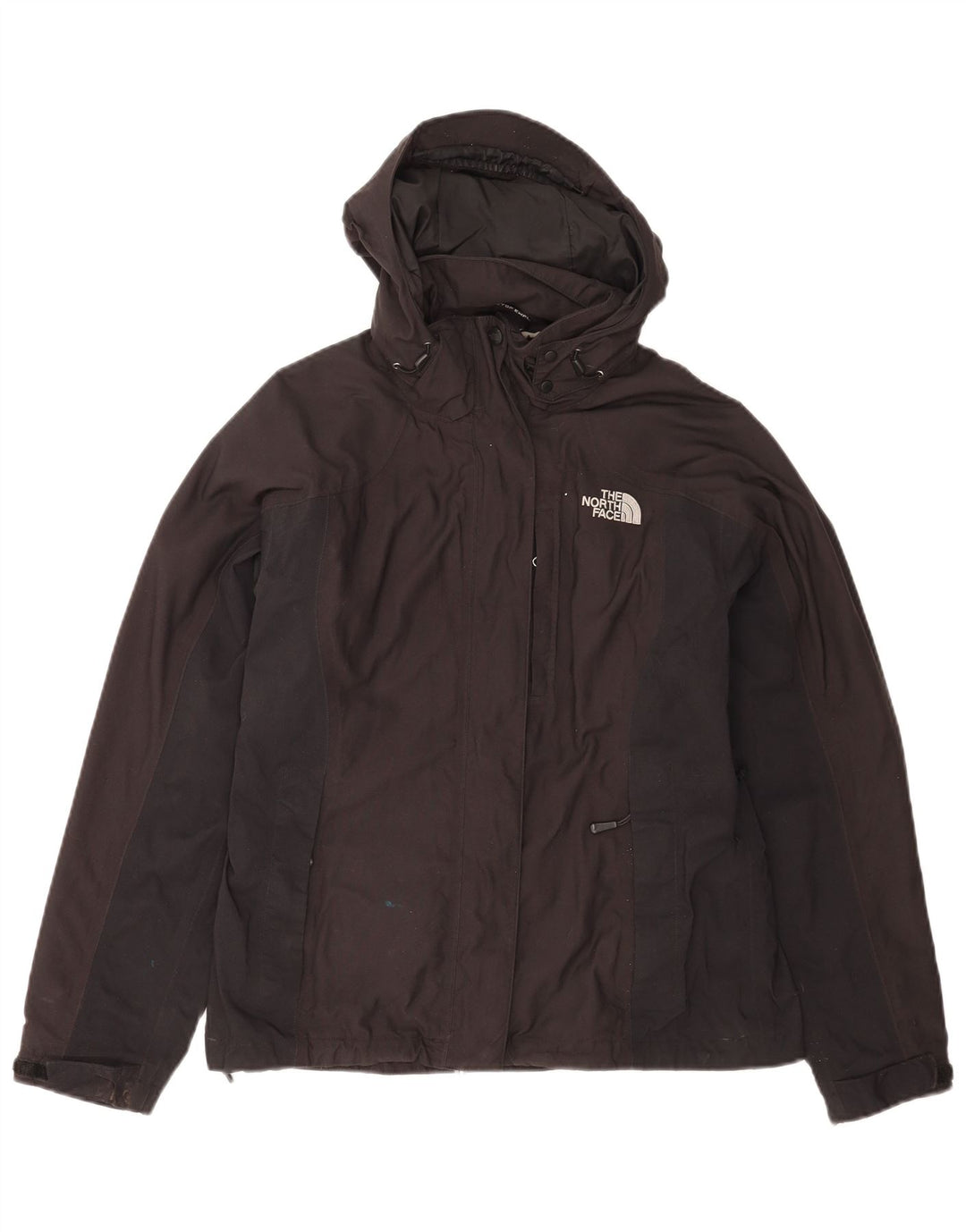 The North Face Womens Hooded Rain Jacket UK 12 Medium Black Nylon