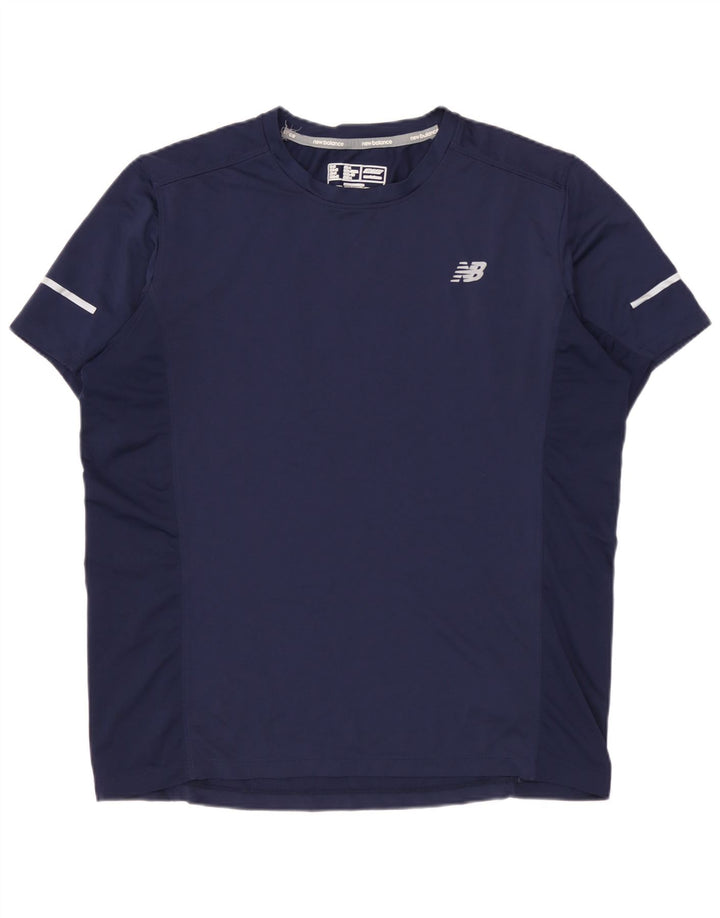 NEW BALANCE Herre T-Shirt Top Medium Navy Blue Polyester