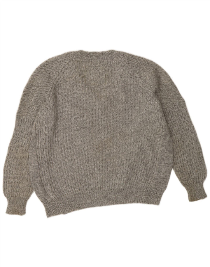 Jack Wills Dame V-hals sweater UK 8 Lille grå polyester