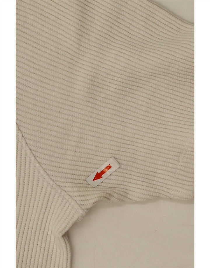 Zara Dame Oversized T-Shirt Top UK 10 Small White Bomuld