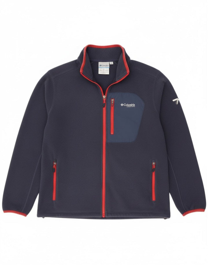 Columbia Herre Titanium Fleecejakke UK 42 XL Navy Blue Polyester