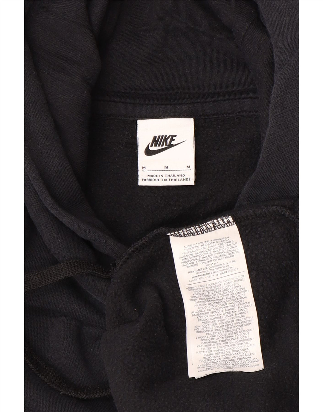 Nike grafisk hættetrøje til mænd Medium Sort Colourblock Bomuld