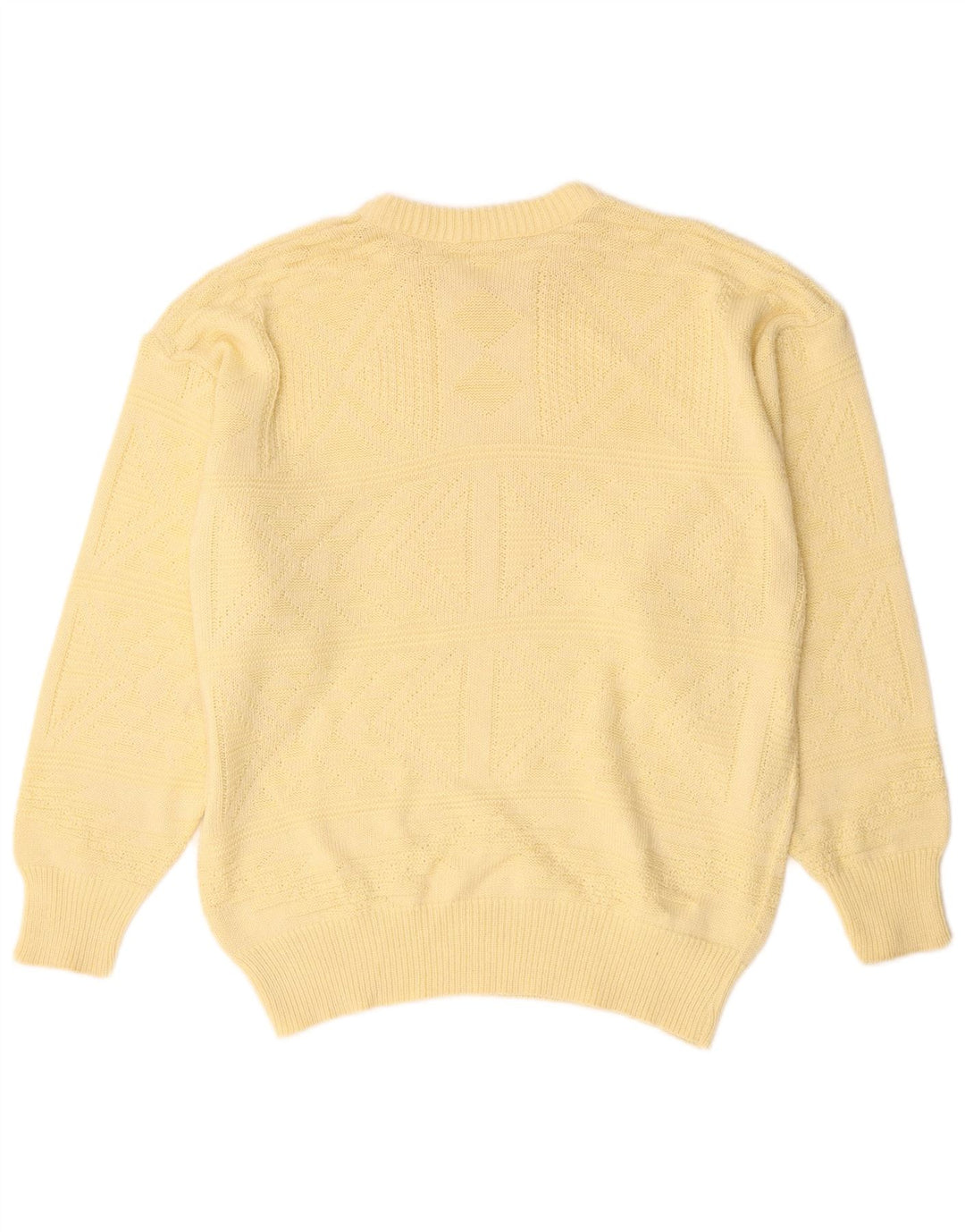 Vintage Herre Boat Neck Jumper Sweater Stor Gul