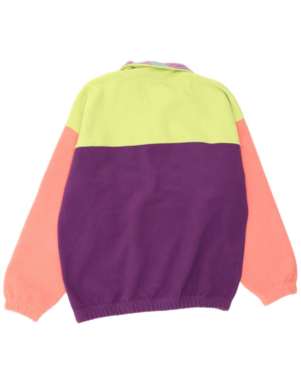Benetton herre lynlås hals fleece jumper XL flerfarvet geometrisk polyester