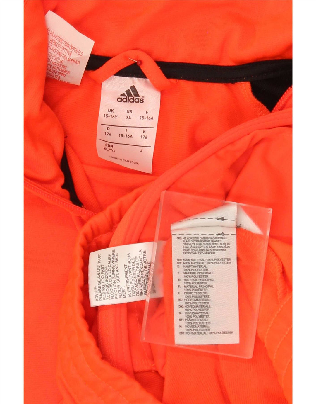 Adidas drenge grafisk træningsdragt topjakke 15-16 år Orange Colourblock
