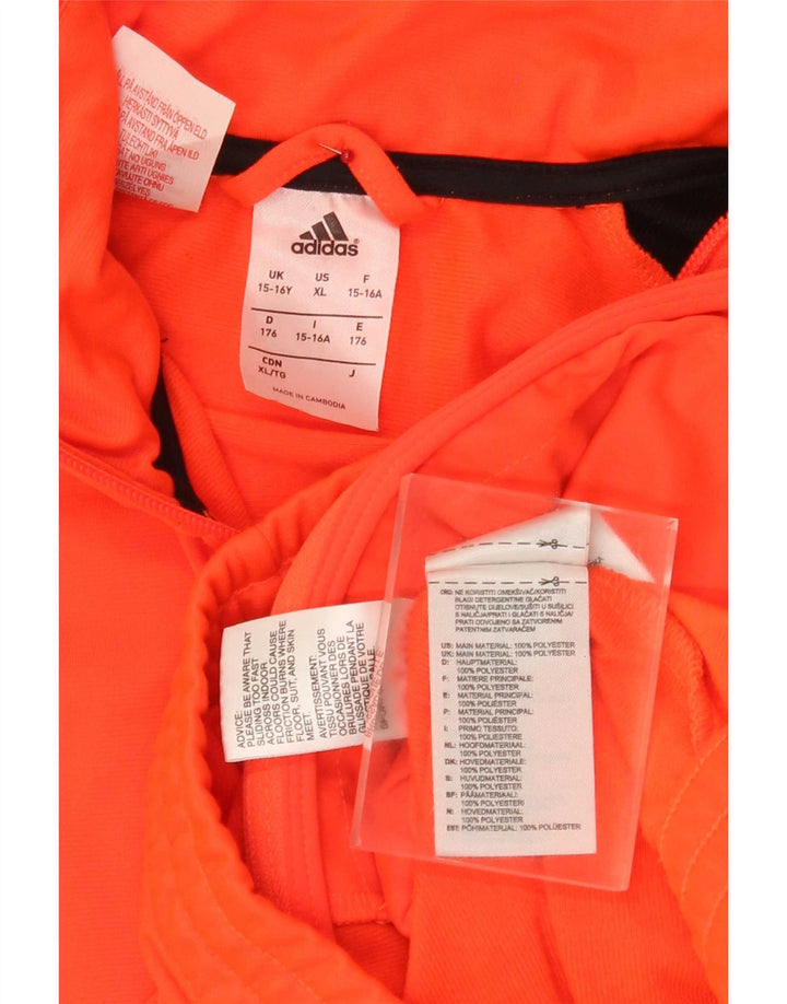 Adidas drenge grafisk træningsdragt topjakke 15-16 år Orange Colourblock