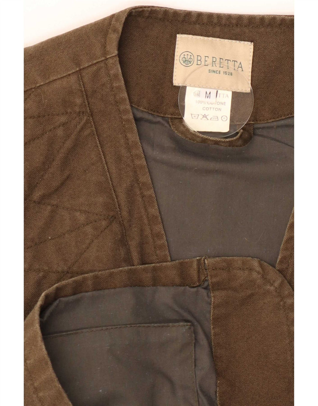 Beretta Mens Utility Gilet UK 38 Medium Khaki Cotton