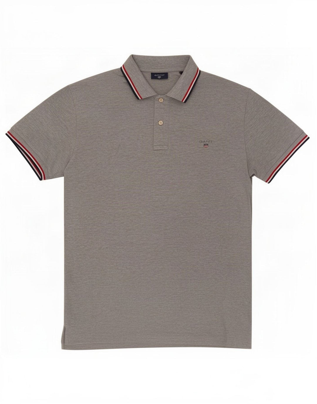 Gant herre poloshirt mellemgrå flækket bomuld