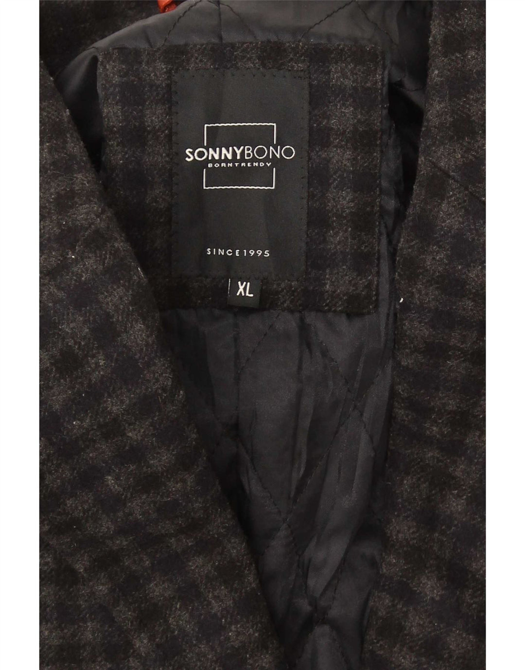 Sonny Bono Herre Overfrakke UK 42 XL Grå Gingham