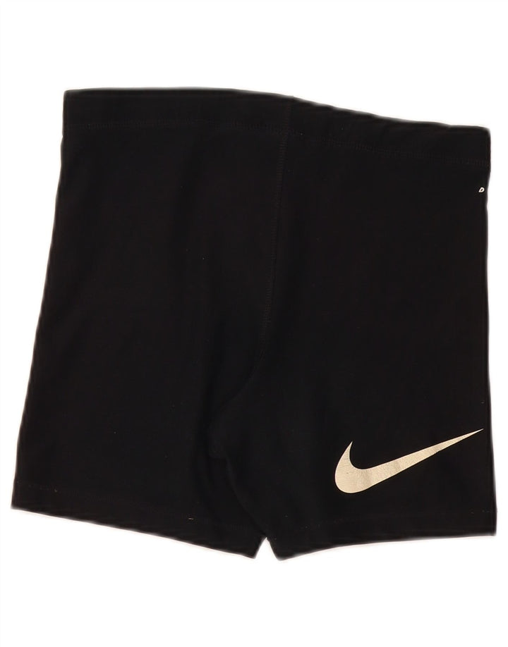 Nike Dri Fit grafiske sportsshorts til kvinder US 4/6 Small Black Polyester