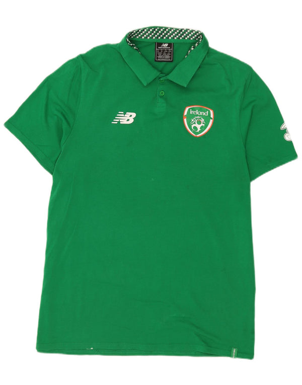 New Balance Herre Irland grafisk poloshirt XL Grøn bomuld