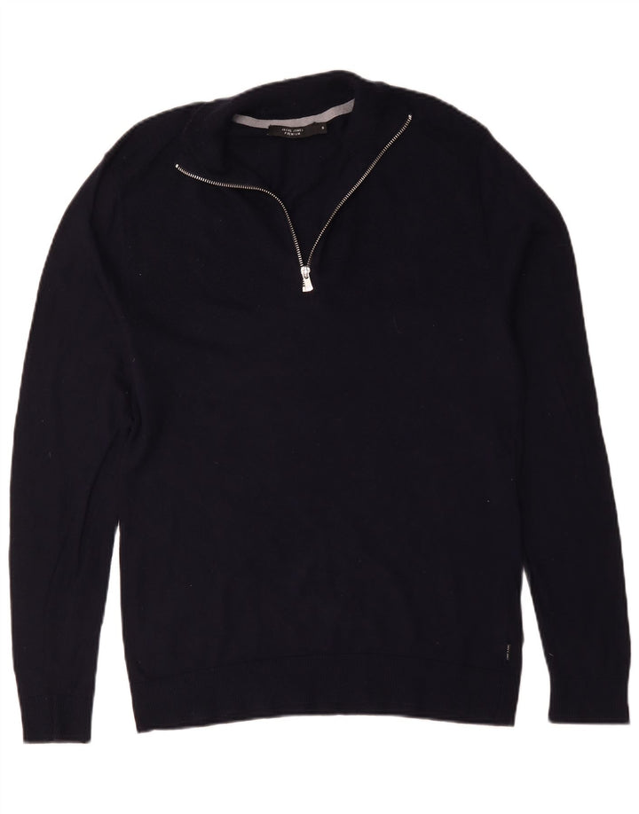 Jack & Jones Herre lynlås-hals sweater lille marineblå bomuld