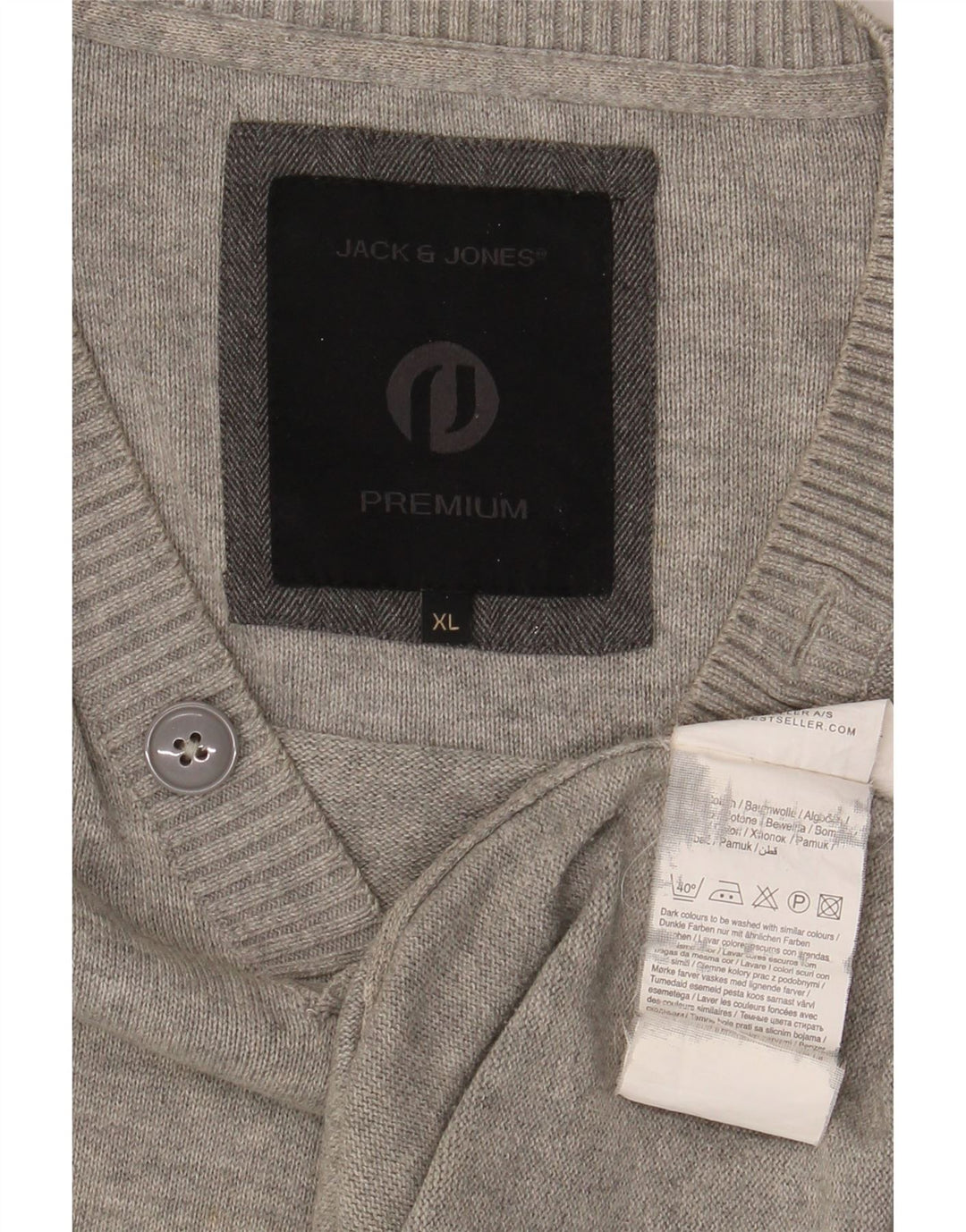 Jack & Jones Herre V-hals sweater XL Grå Bomuld
