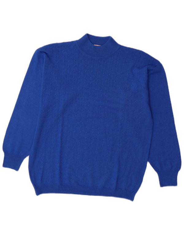 Paolo Ottaviani Herre Turtle Neck Jumper Sweater Medium Blue Wool