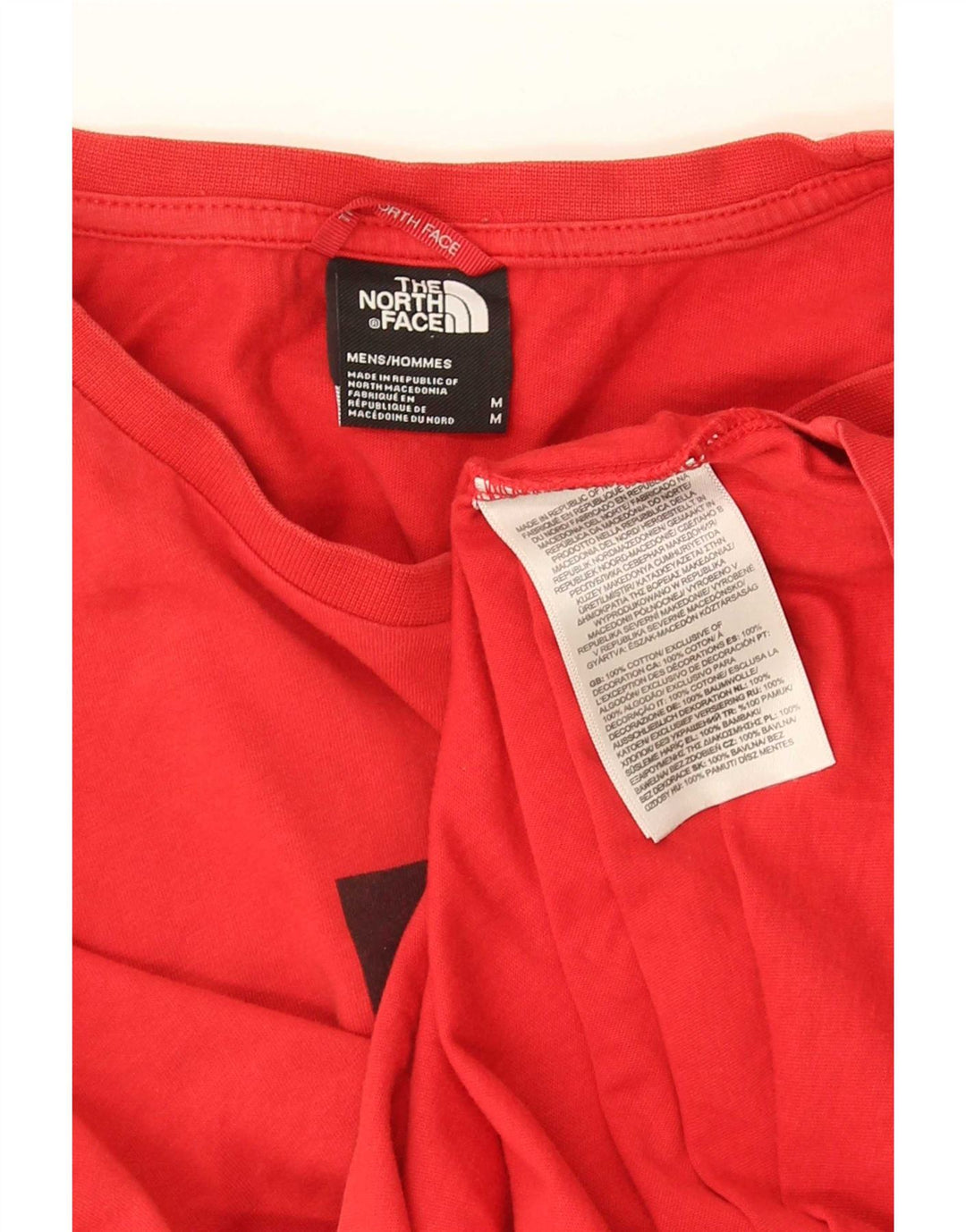 The North Face Herre grafisk T-shirt Top Medium Rød Bomuld