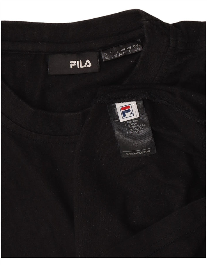 Fila Herre T-Shirt Top Stor Sort Bomuld