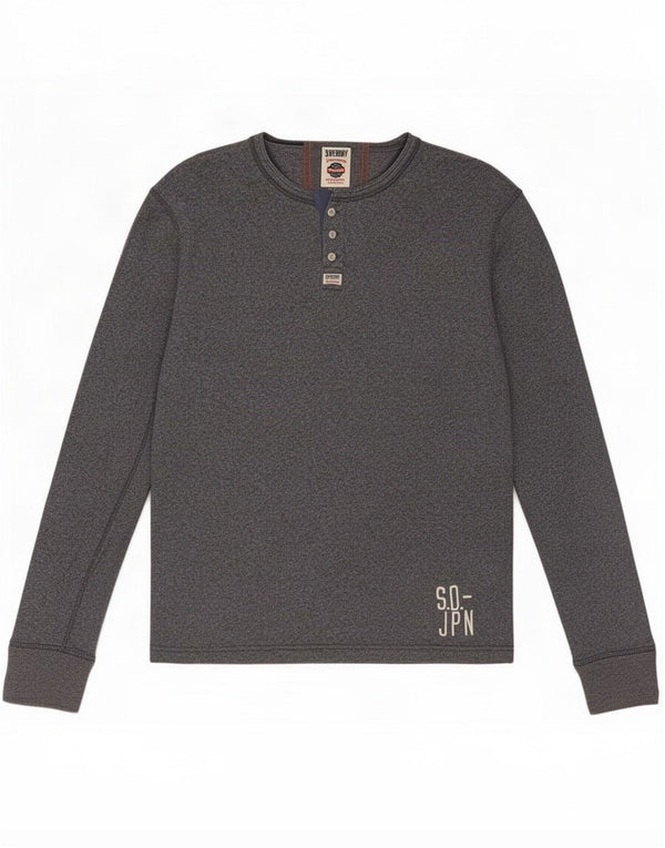 Superdry Herre Top Langærmet XL Navy Blue Flecked Bomuld