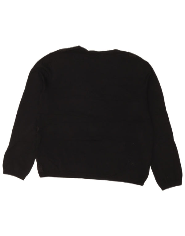 Zara dametrøjetrøje med rund hals DK 12 Medium Black Floral Viscose