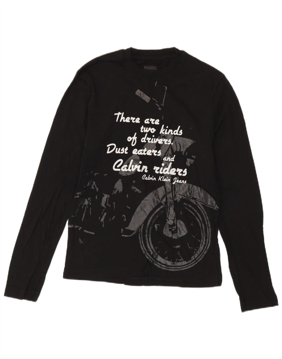 CALVIN KLEIN JEANS Herre grafisk top Langærmet lille sort bomuld