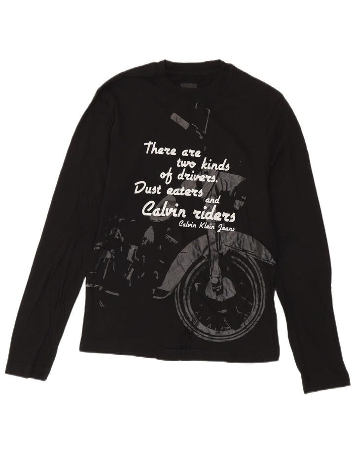 CALVIN KLEIN JEANS Herre grafisk top Langærmet lille sort bomuld