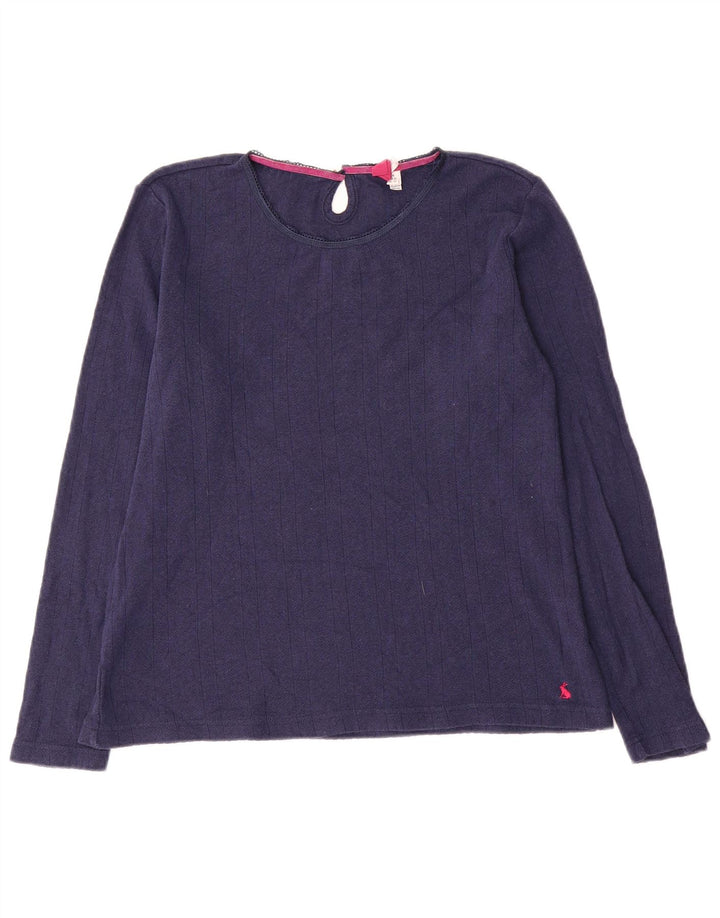 Joules Dame Top Langærmet UK 16 Large Navy Blue Bomuld