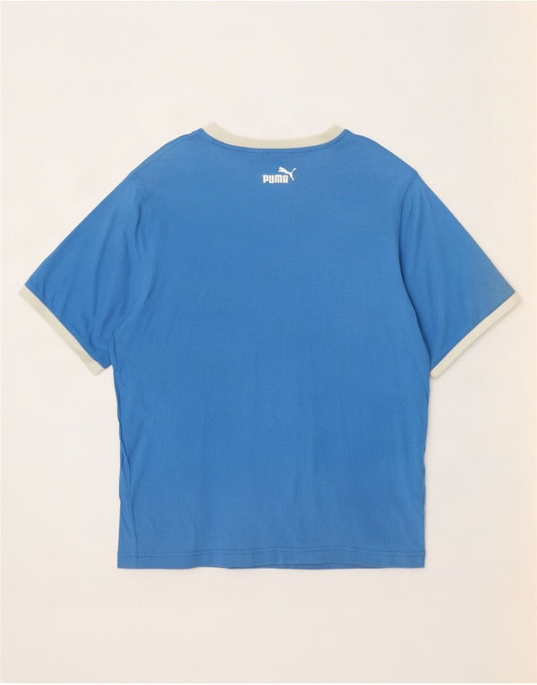 Puma Herre Grafisk T-Shirt Top 2XL Blå Colourblock
