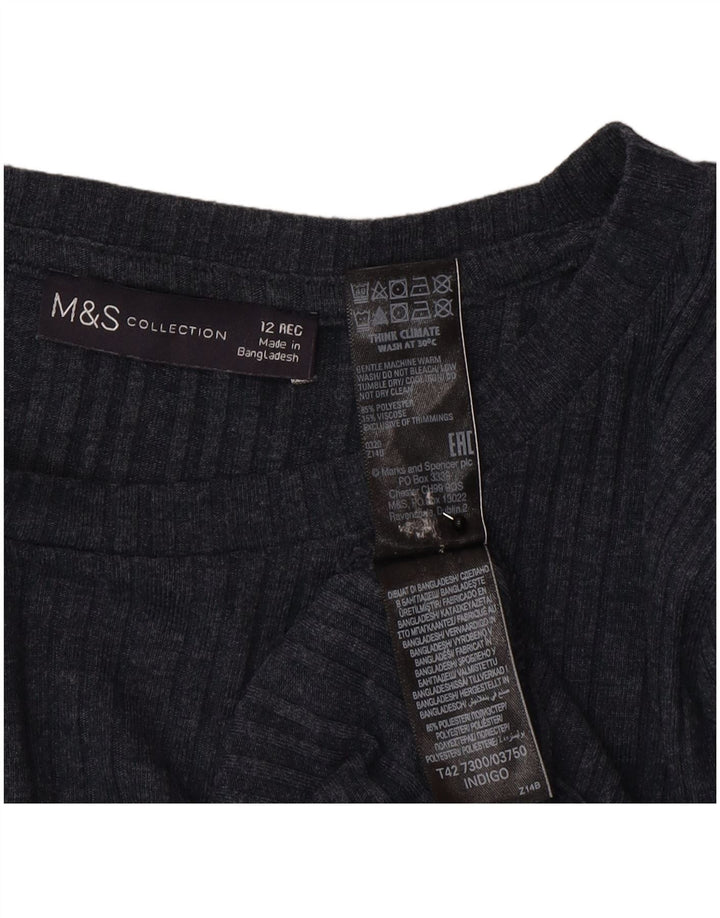 Marks & Spencer Dame Jumper Dress UK 12 Medium Navy Blue Polyester
