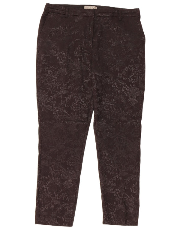 Oasis Dame Slim Chino Bukser UK 14 Large W34 L27 Black Floral Bomuld