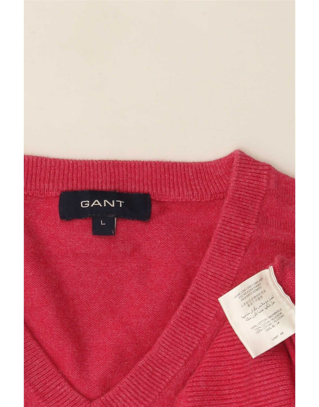 Gant Herre V-hals sweater Stor Pink Bomuld