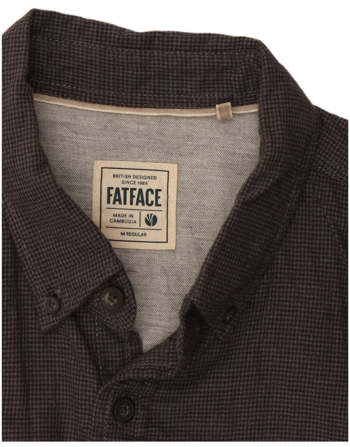 Fat Face Herre Regular Shirt Medium Grey Houndstooth Bomuld